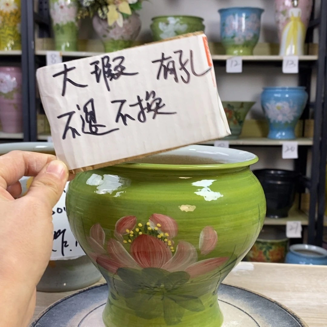 景德镇手工手绘陶瓷花盆