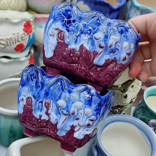 多肉绿植陶瓷花盆9.9包邮