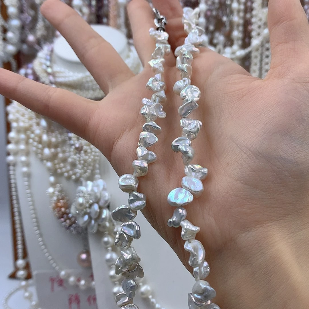 宇***派银S925镶嵌项链耳饰淡水珍珠