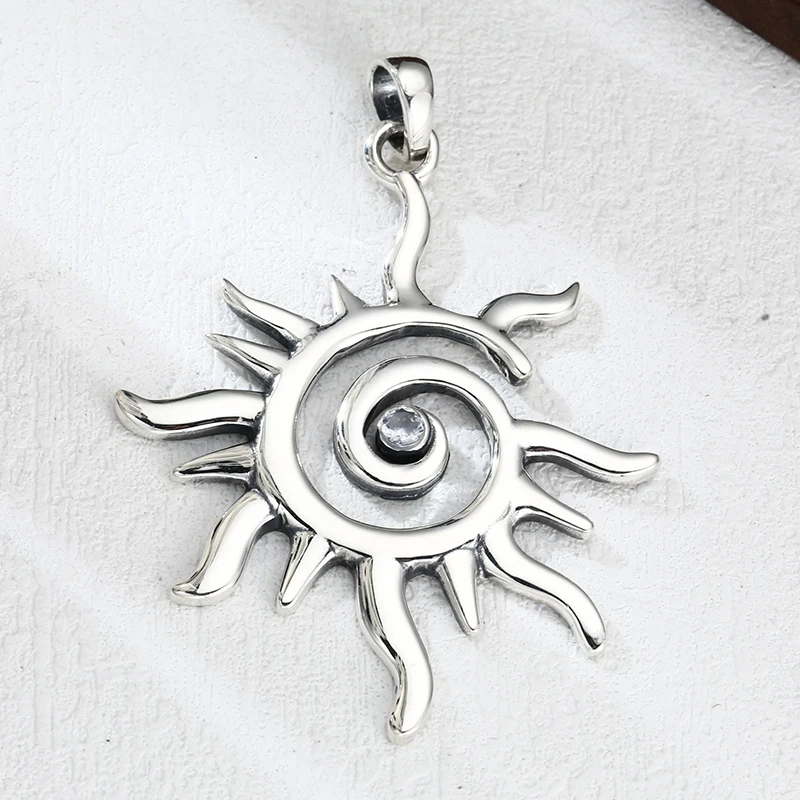 吊坠925银 太阳花吊坠 百搭项链流行挂坠