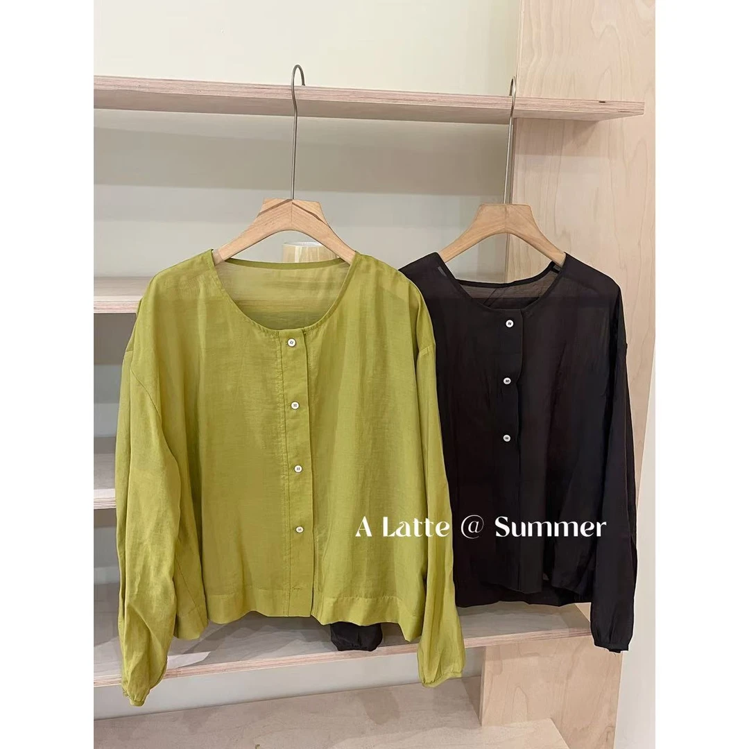 ALatte：青柠美式/  超薄透气防晒宽松休闲外套