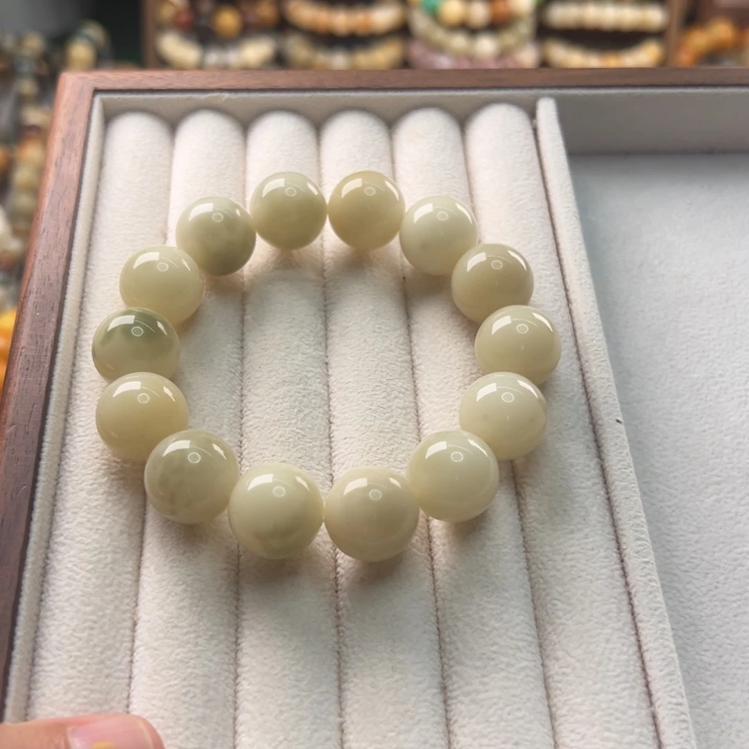 菩提根/象牙果手串卡15圆珠玉化微瑕