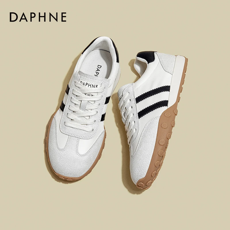 达芙妮厚底德训鞋2025春夏新款系带复古百搭休闲鞋平底户外运动鞋