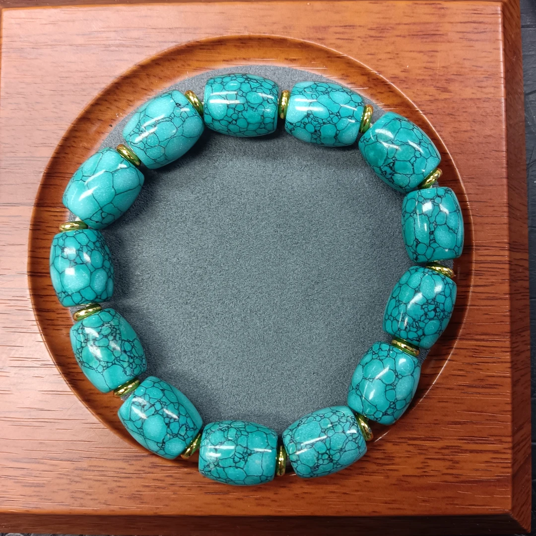 M266号-绿色桶珠精品手串