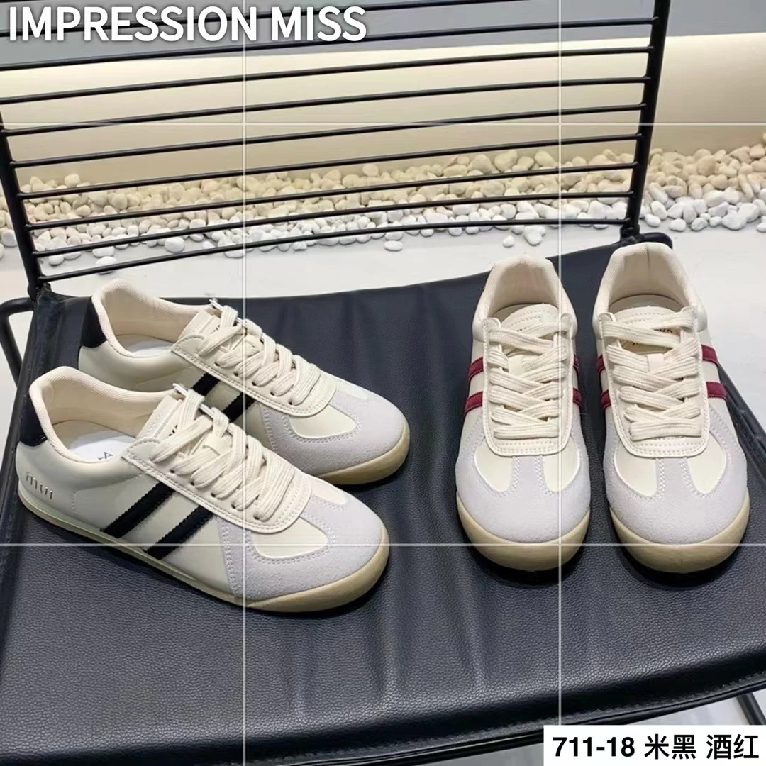 觅裳家【阿甘鞋】711-18新款韩版两条杠系带阿甘休闲鞋