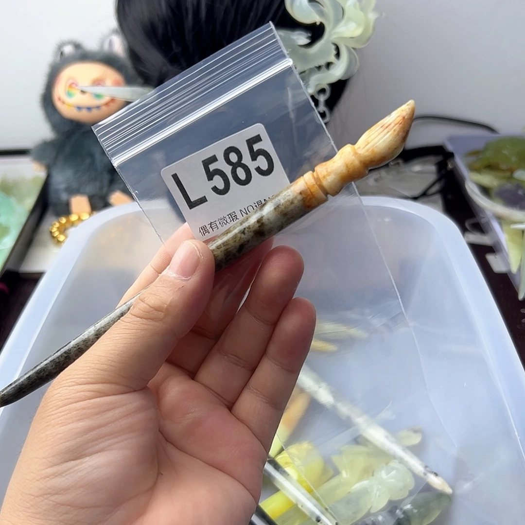 合金蛇纹石玉发饰小****?