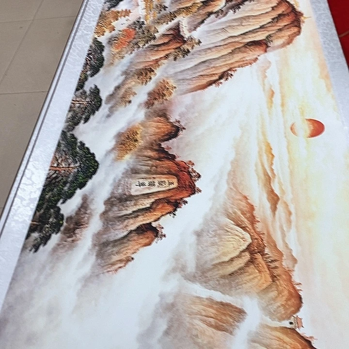 手工装裱国画作品