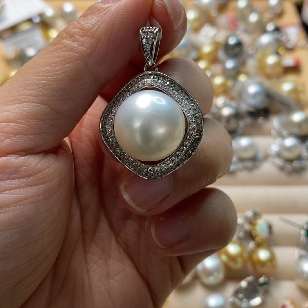 海水珍珠颈饰银S925镶嵌