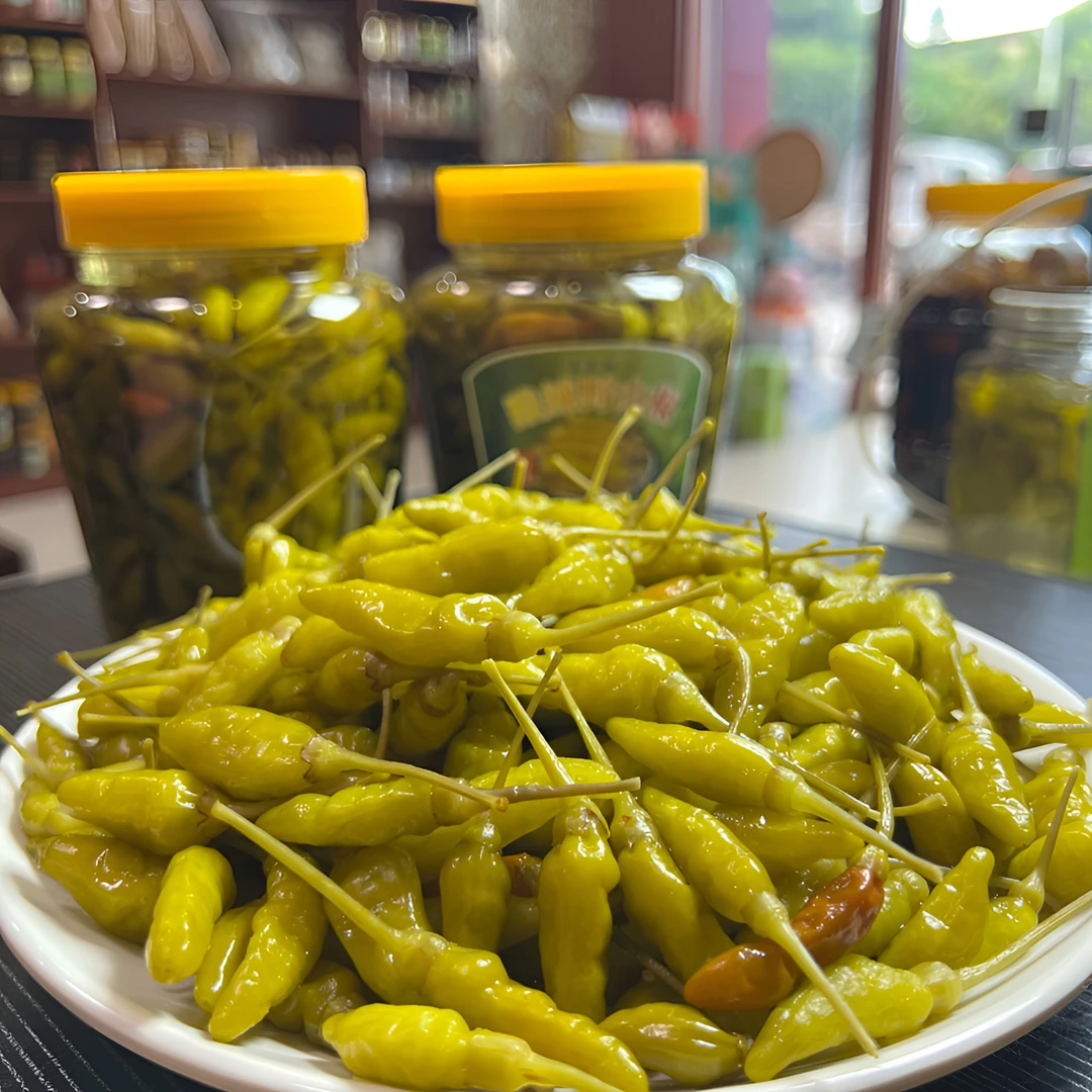 668克酸辣野山椒广西森老板泡椒酸菜烤鱼佐料小米椒下饭泡菜瓶装