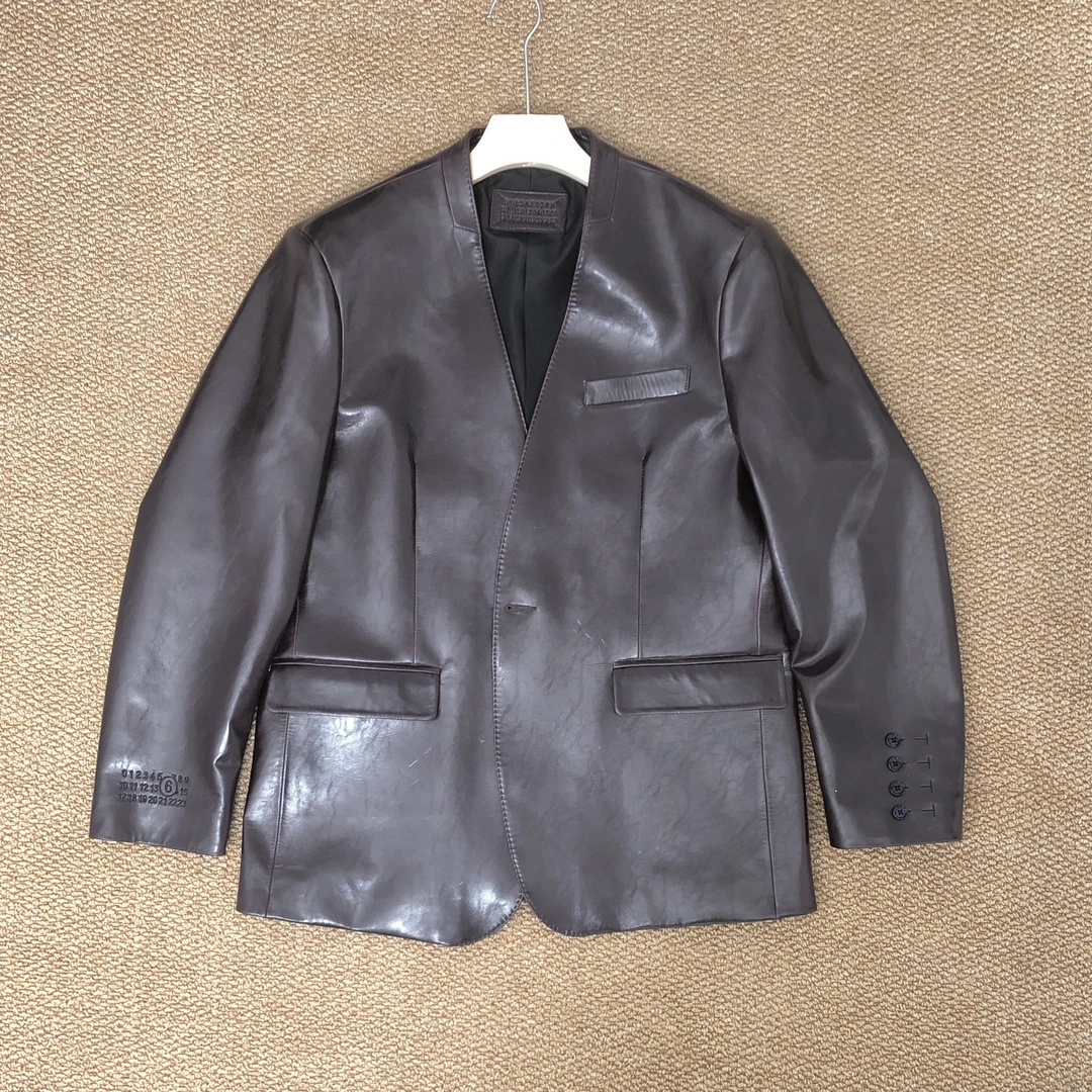 店庆价  马丁叔叔 秋冬新款高级感亮面真皮衣 24103