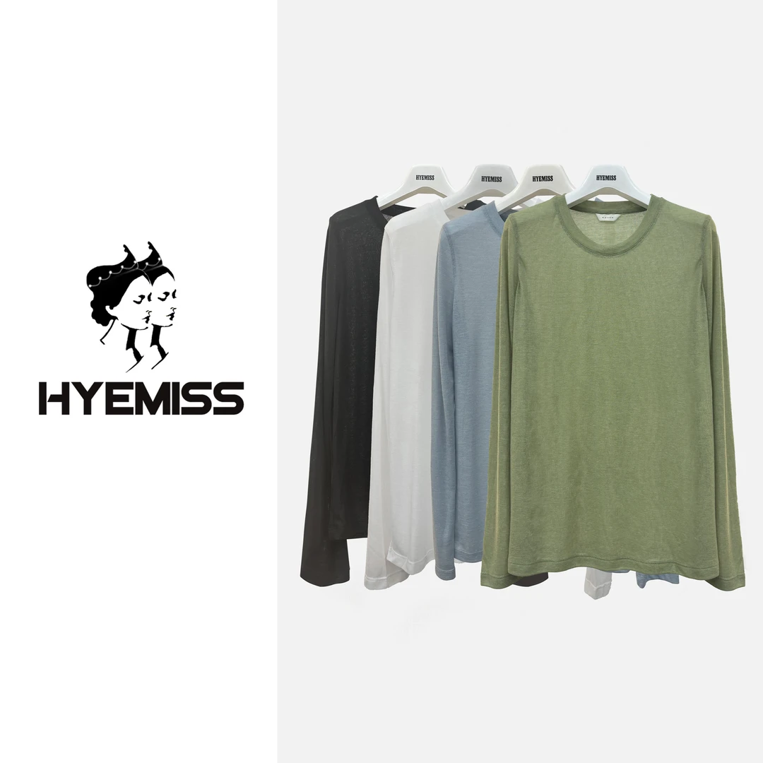 SW250094春季新款天丝开司米羊绒棉长袖圆领打底针织衫