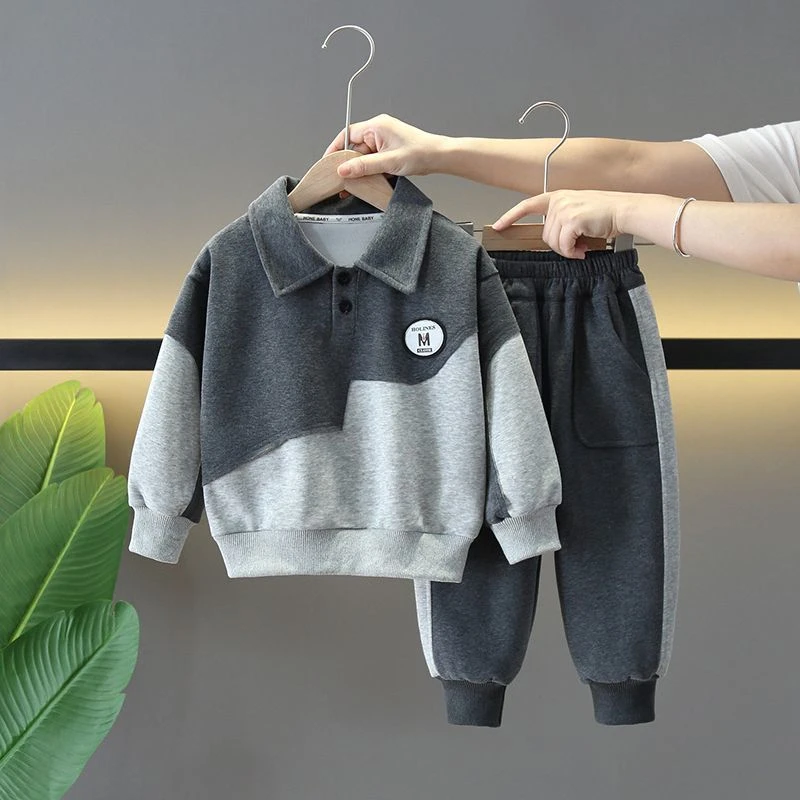 街秋季卫衣套装新款秋装儿童运动衣服炸衣服帅气两件套男童