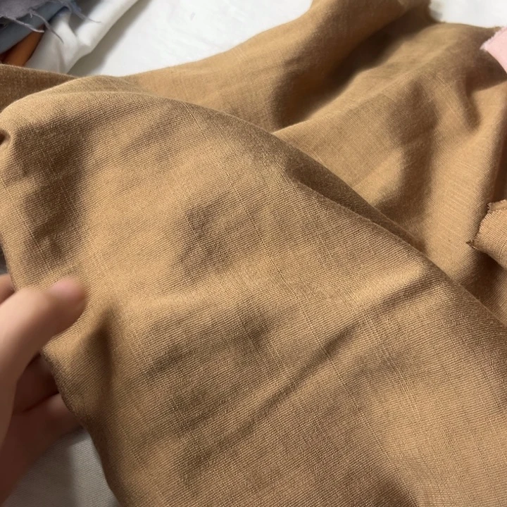 棉混纺卡其色麻棉2米