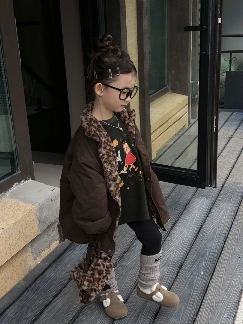 2025冬季新款童装 韩版童装 男女童两面穿毛毛外套