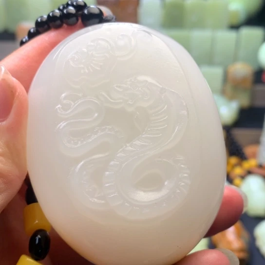 石材方解石手把件