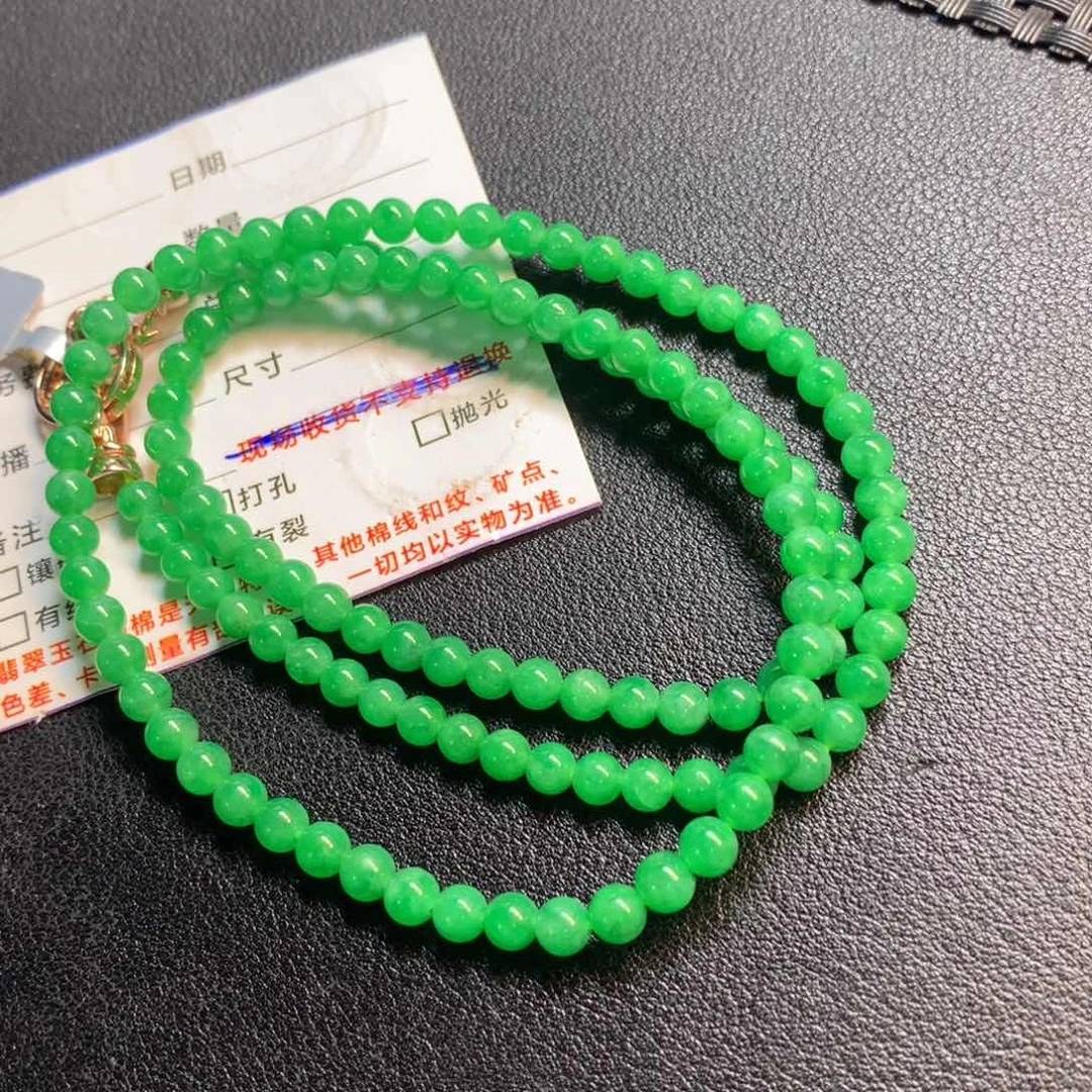 翡翠未镶嵌颈饰项链