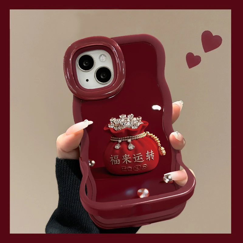 福来运转适用于苹果/华为/vivo/oppo/小米手机壳板凳双支架女款