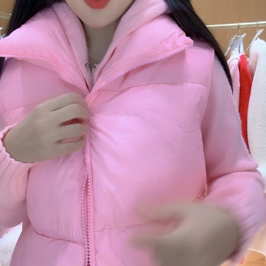 羊羔毛女装新潮流粉色马甲