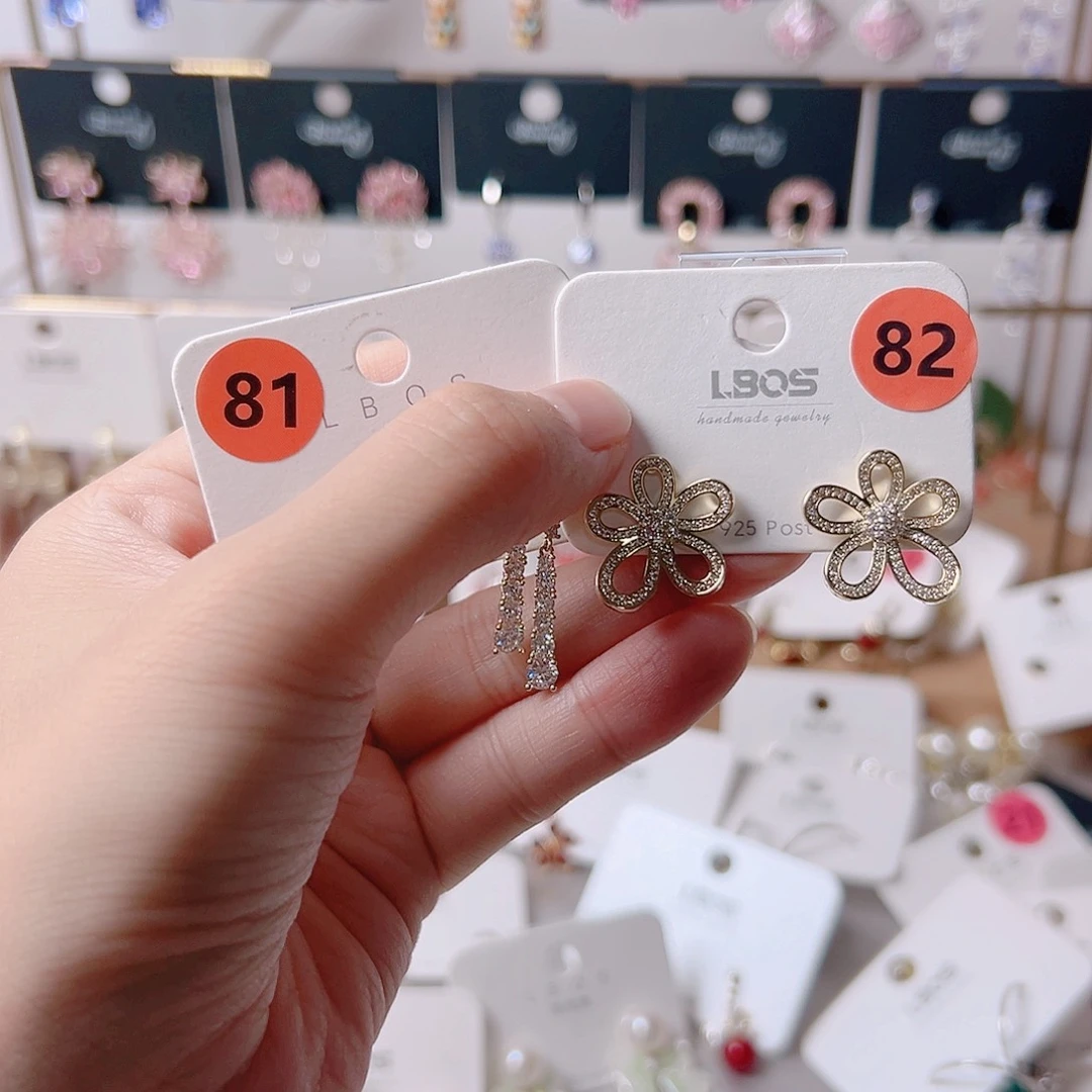 锆石纯铜合金耳环