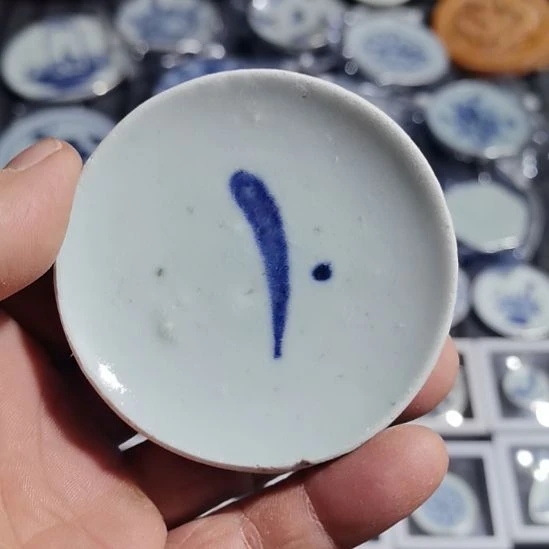 瓷片青花影青杯垫学习标本