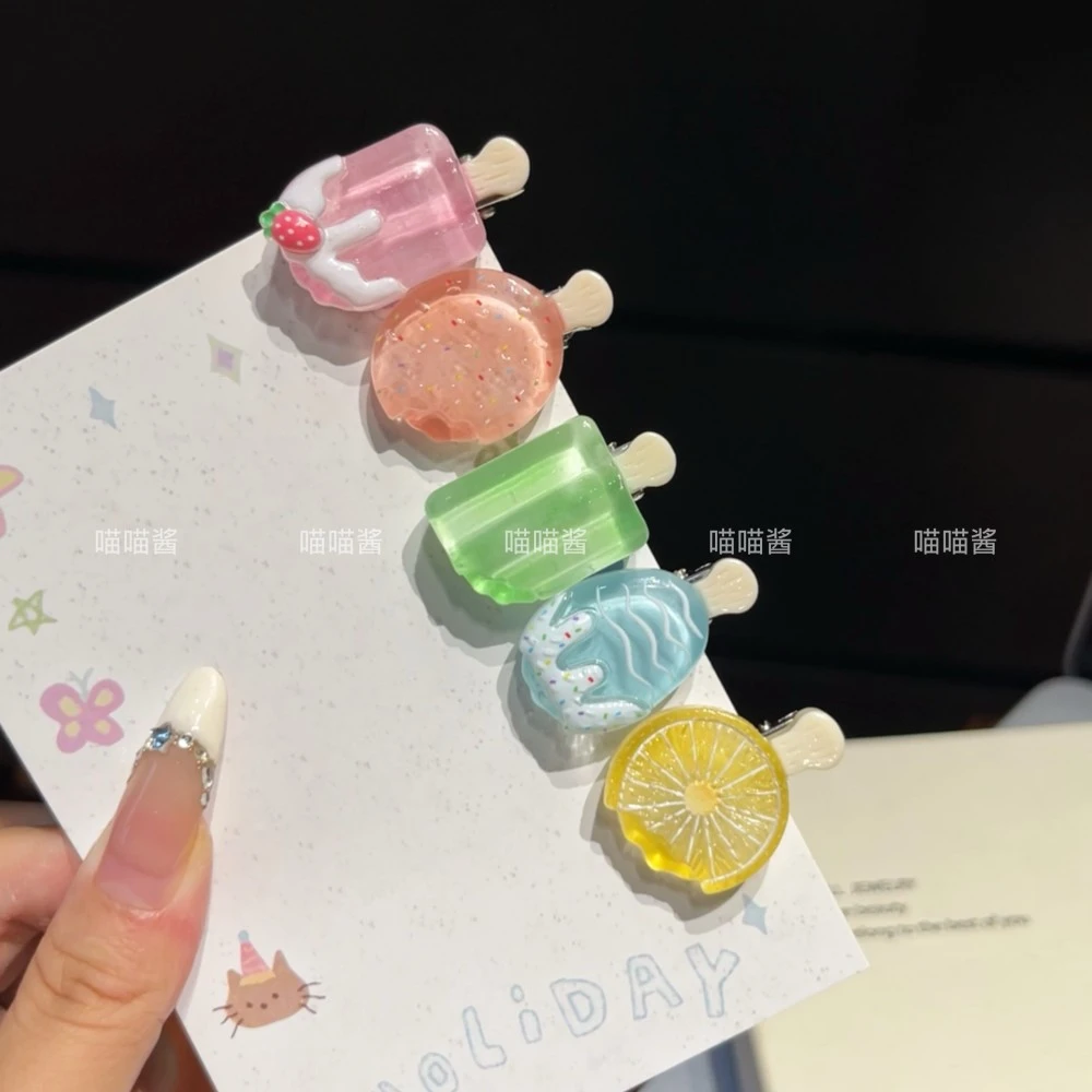 可爱迷你果冻冰淇淋发夹趣味搞怪百搭少女刘海夹创意百搭雪糕发卡