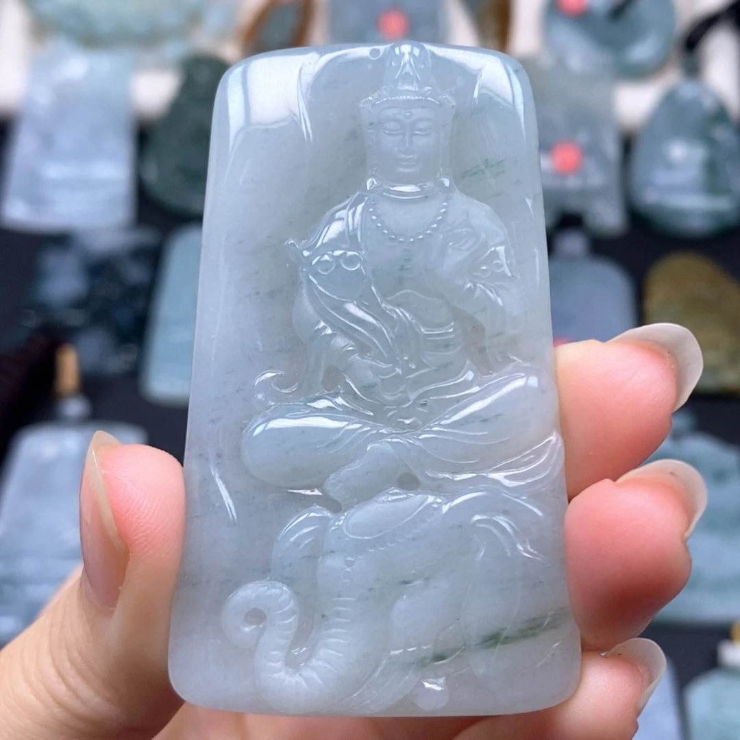 翡翠未镶嵌颈饰普贤