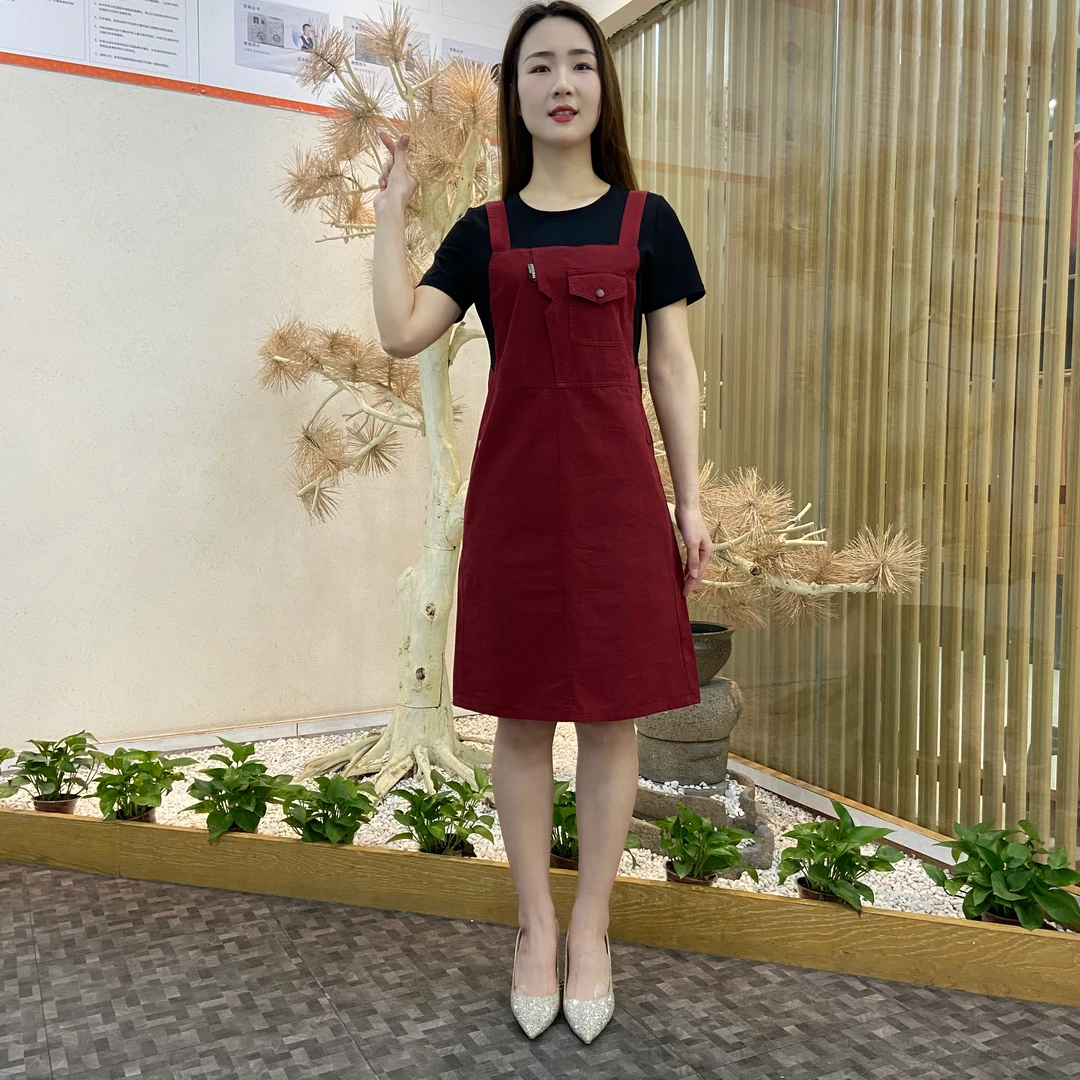 夏季休闲假两件连衣裙洋气显瘦拼接牛仔背带中长款裙子2025短袖裙