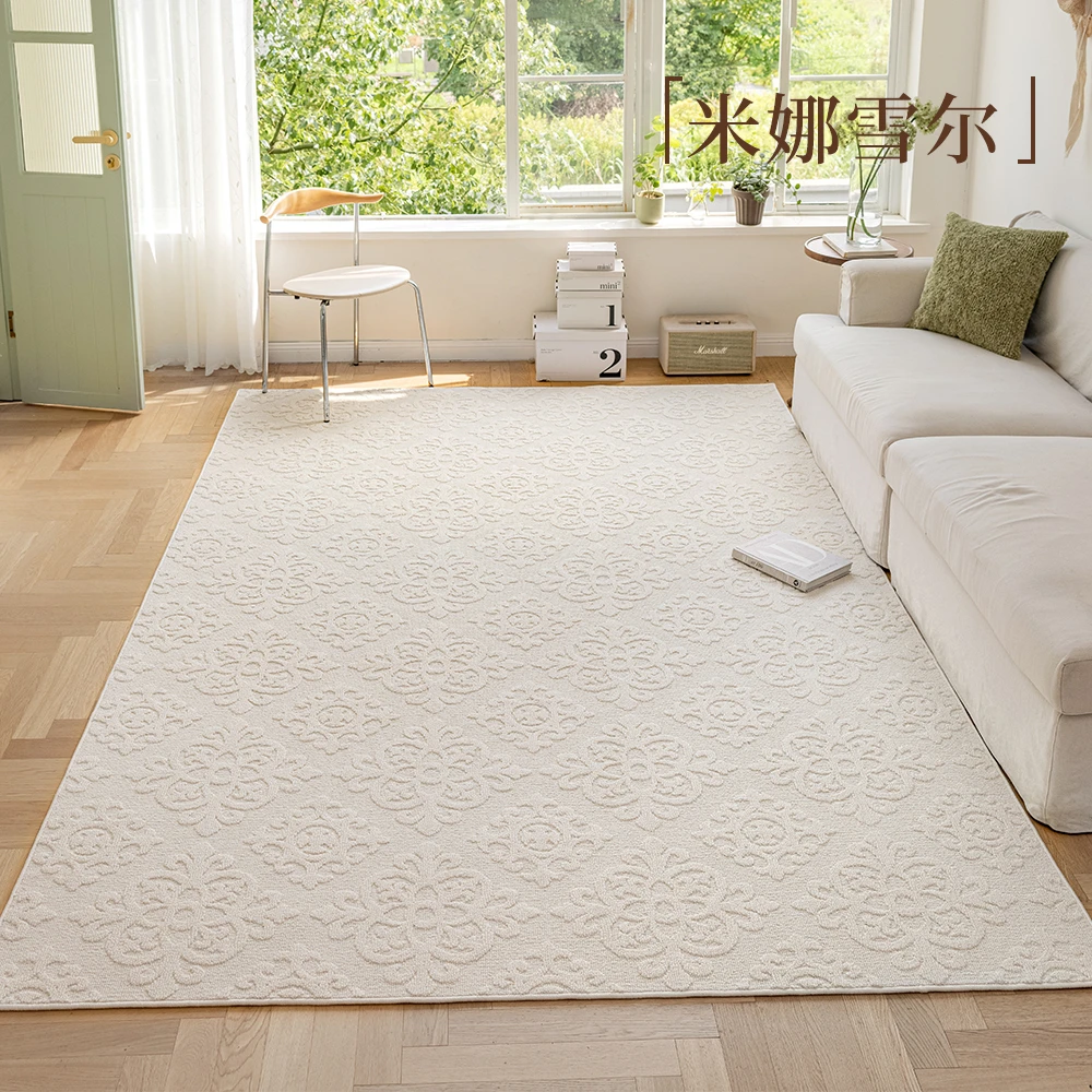 圣波斯“米娜雪尔”高级硅藻丝防水加厚地毯客厅卧室法式浮雕轻奢毯
