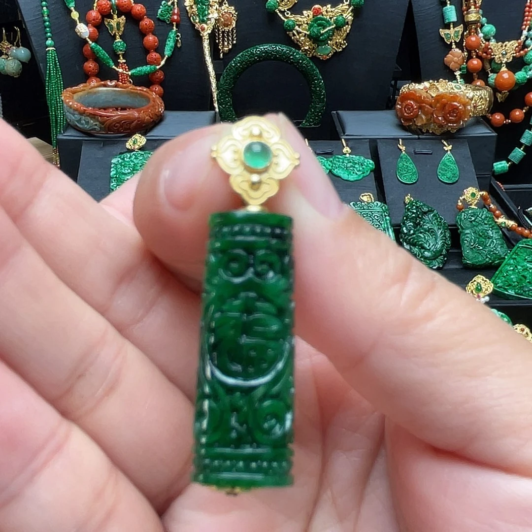 翡翠银S925镶嵌颈饰