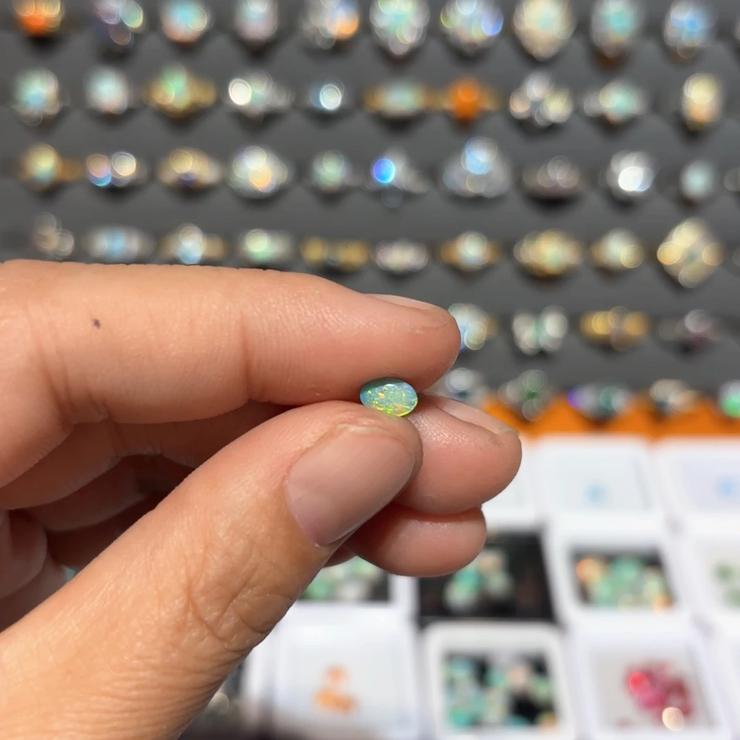 欧泊戒指银S925镶嵌天*晴