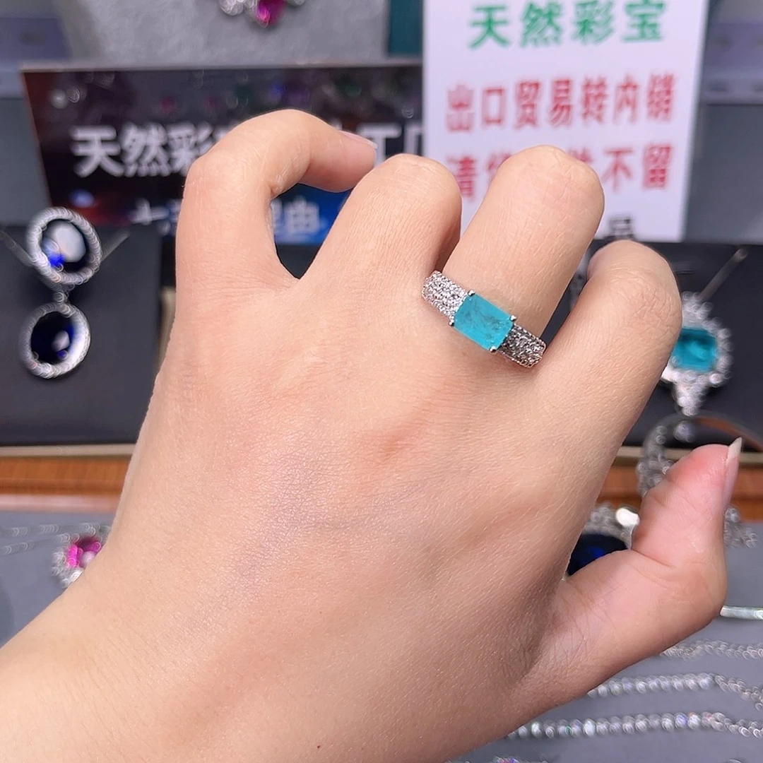 碧玺戒指银S925镶嵌t z 78