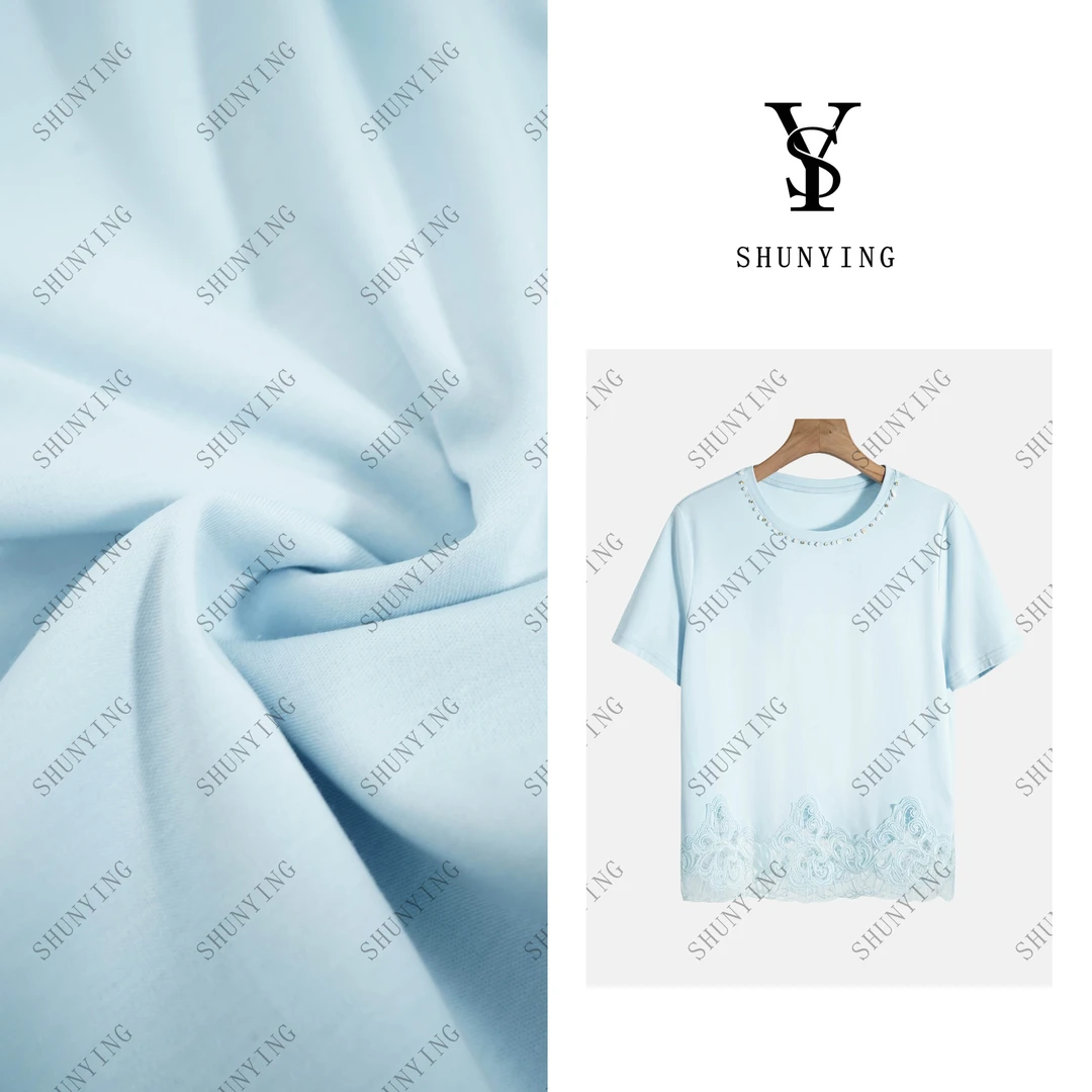 仟娜【云锦小衫】减龄精致~时尚蕾丝花边拼接百搭短袖T恤SY71T2606