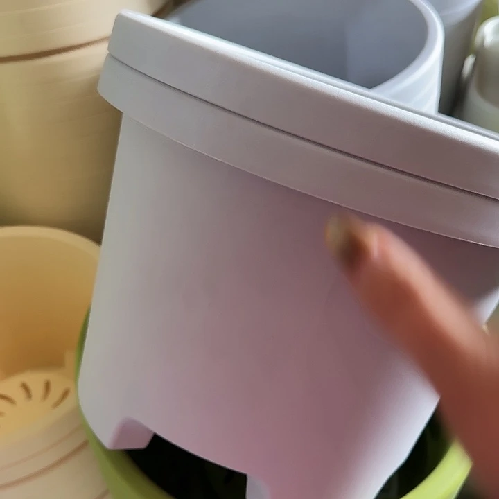 球根盆4号灰白无托5个