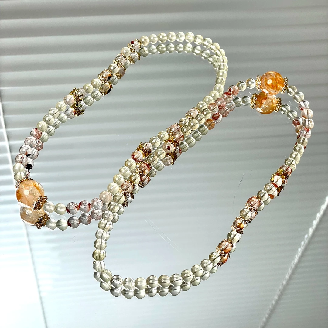 【鱼跃龙门】锦鲤胶花葡萄石6mm多圈手串面小仙多样性发其一