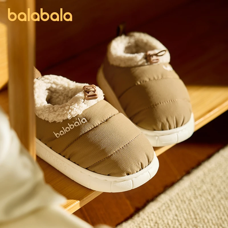巴拉巴拉儿童棉拖鞋女童2025冬季加厚包根保暖男童室内宝宝棉鞋