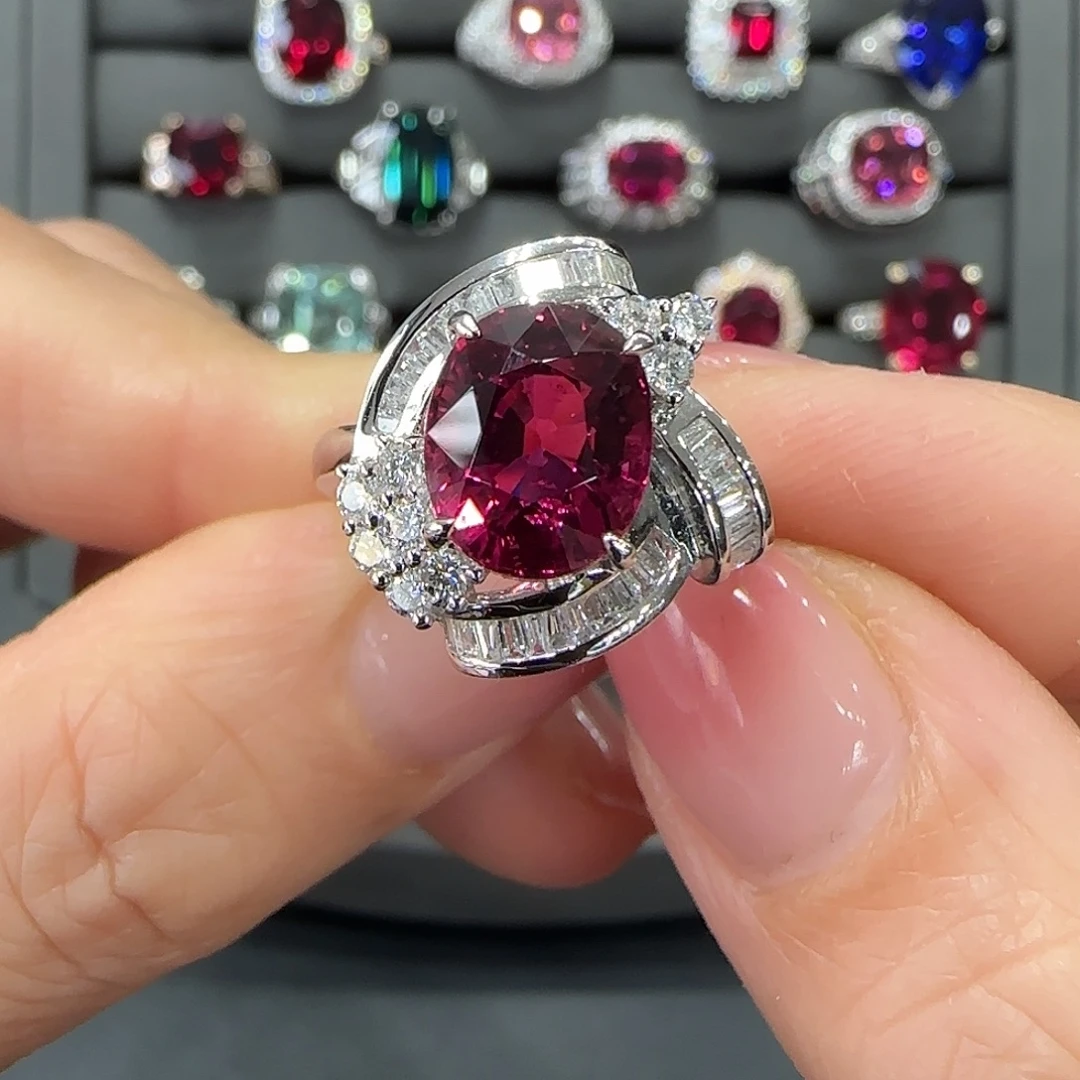 18K金镶嵌戒指碧玺3.92ct