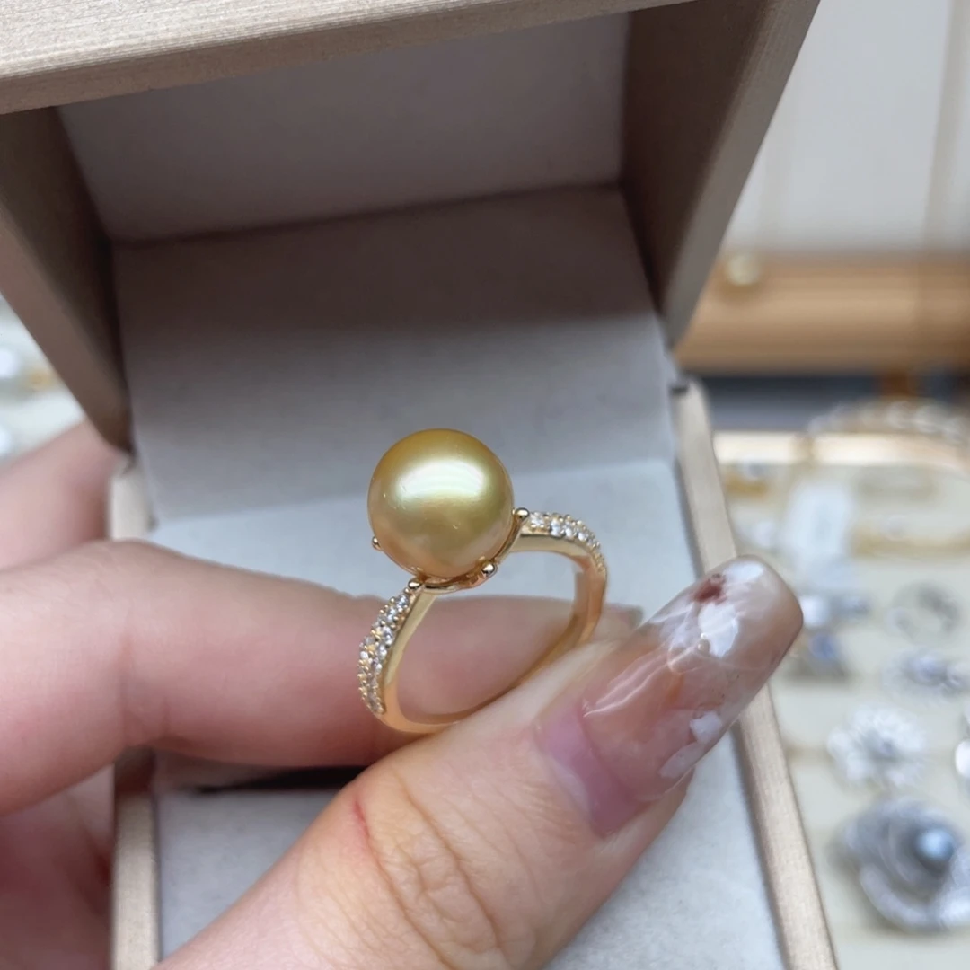 海水珍珠戒指银S925镶嵌A20