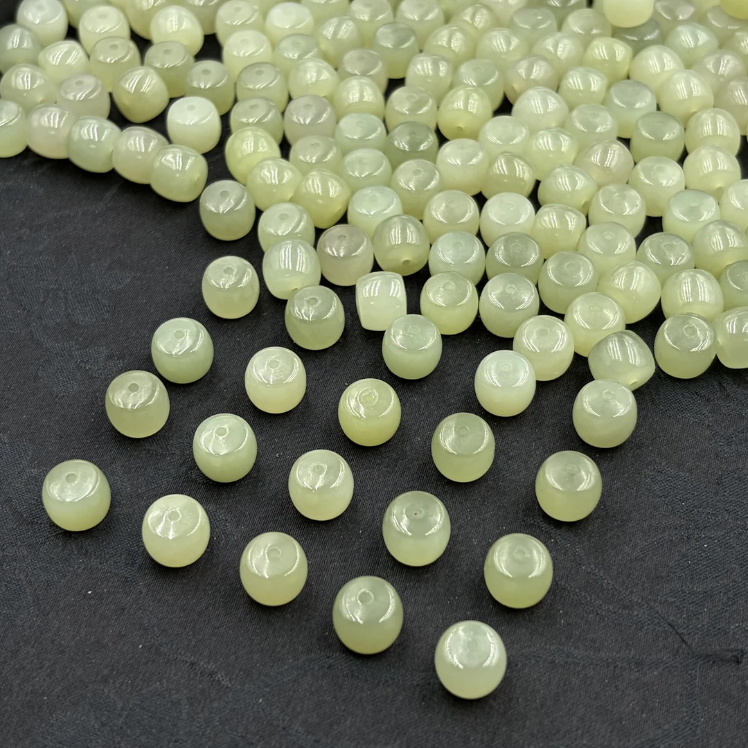 「戴琴珠宝」DQ5939-9mm左右和田玉晴水直切珠（多样性发其一）