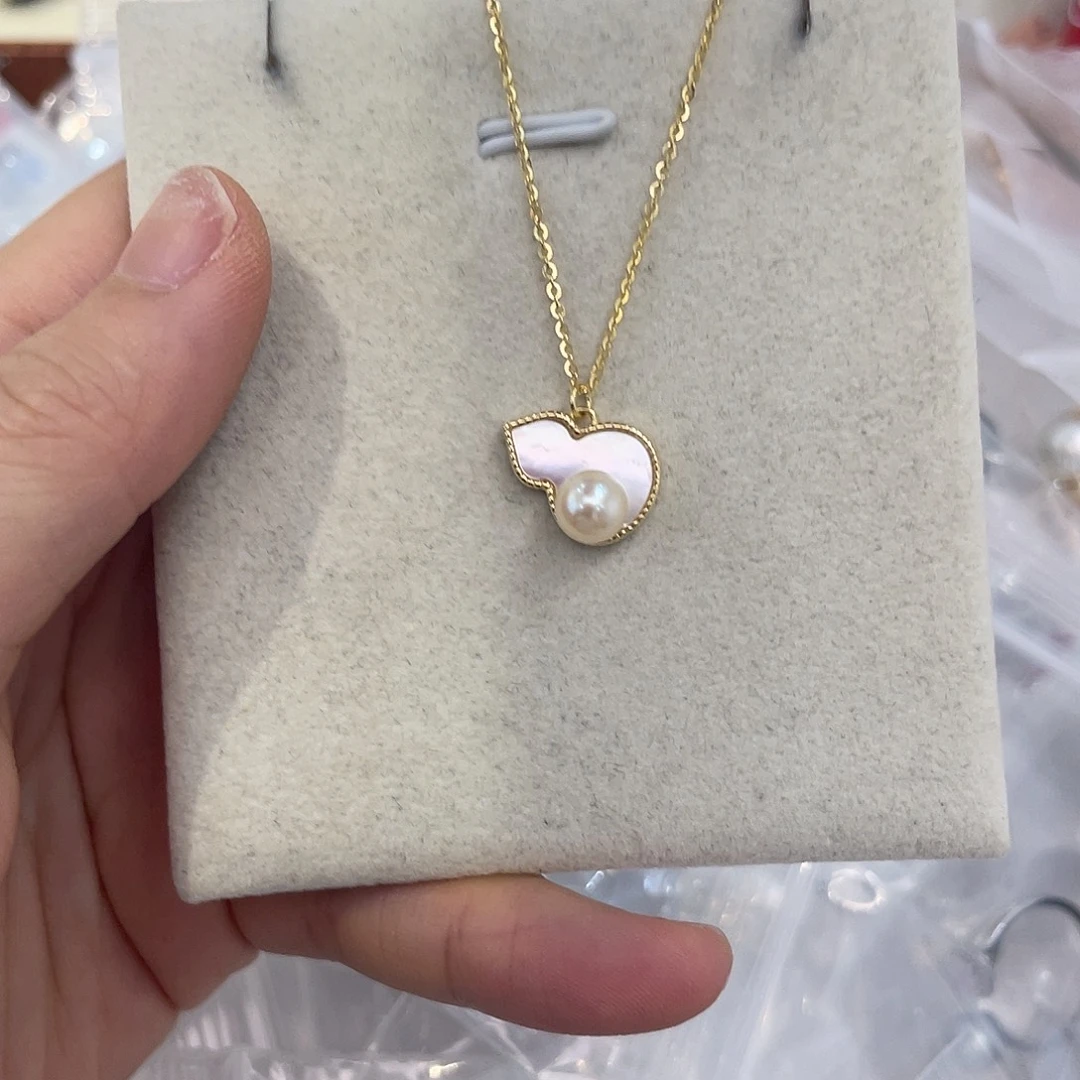 项链银S925镶嵌海水珍珠