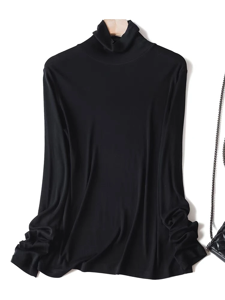 1017冬季加绒加厚高领打底衫时尚百搭