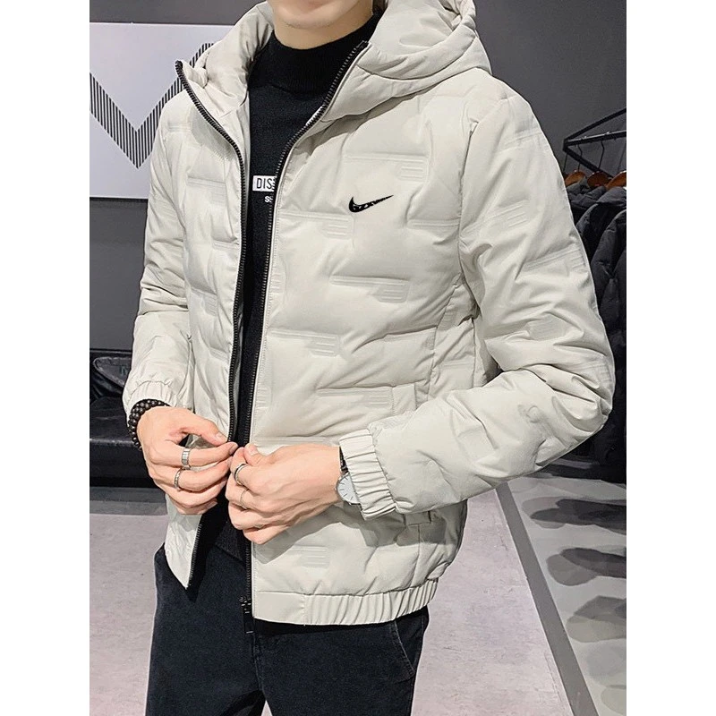 NK正品奥莱旗舰冬季羽绒服男士潮牌白鸭绒连帽新款冬装保暖潮牌短