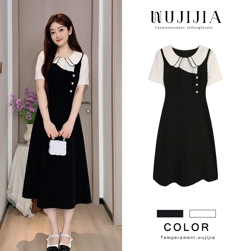 黑色连衣裙气质长裙裙子ZL显瘦高级感54913