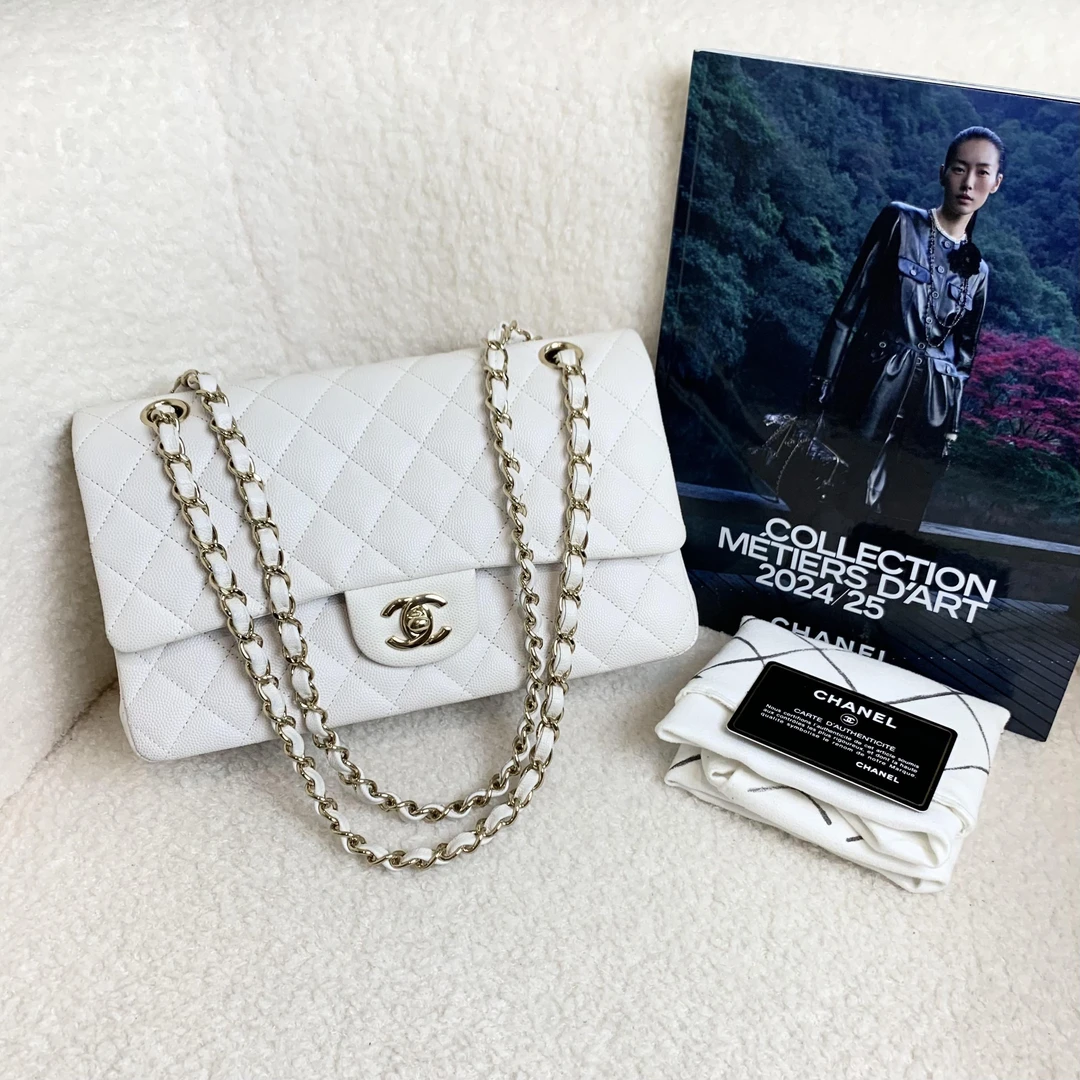99新 Chanel/香奈儿 壹臻/白金牛cf中号 28开 76741595