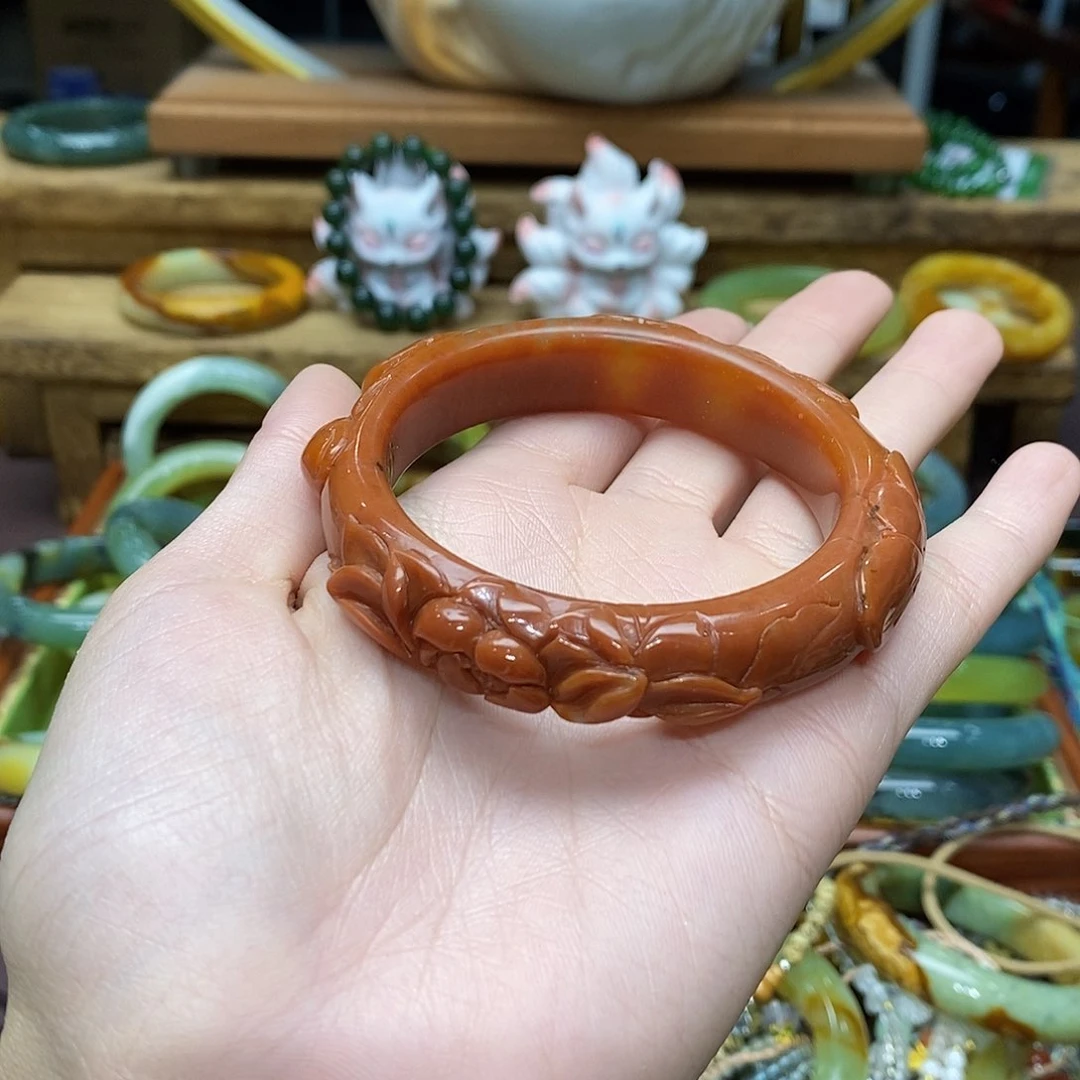 应***心蛇纹石玉未镶嵌手镯