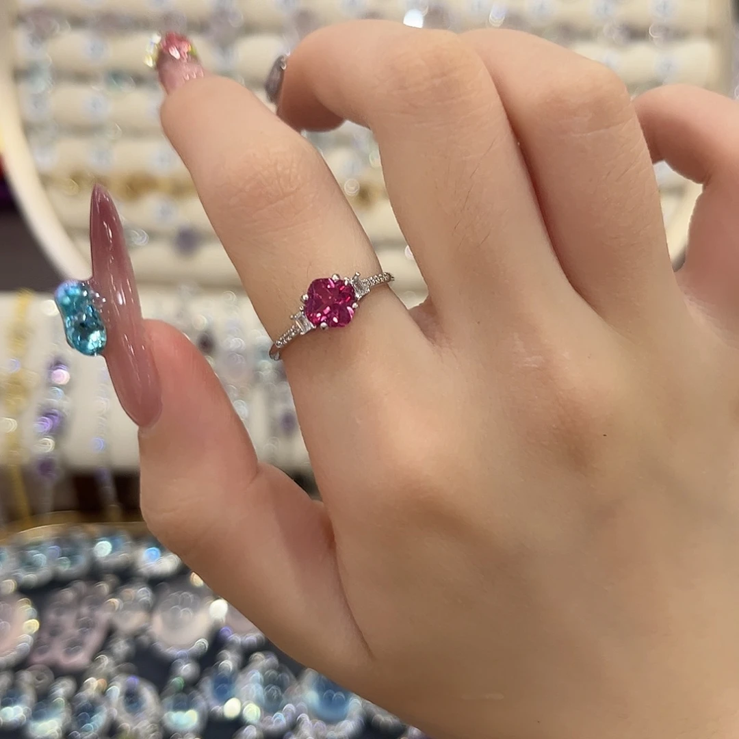 托帕石戒指银S925镶嵌