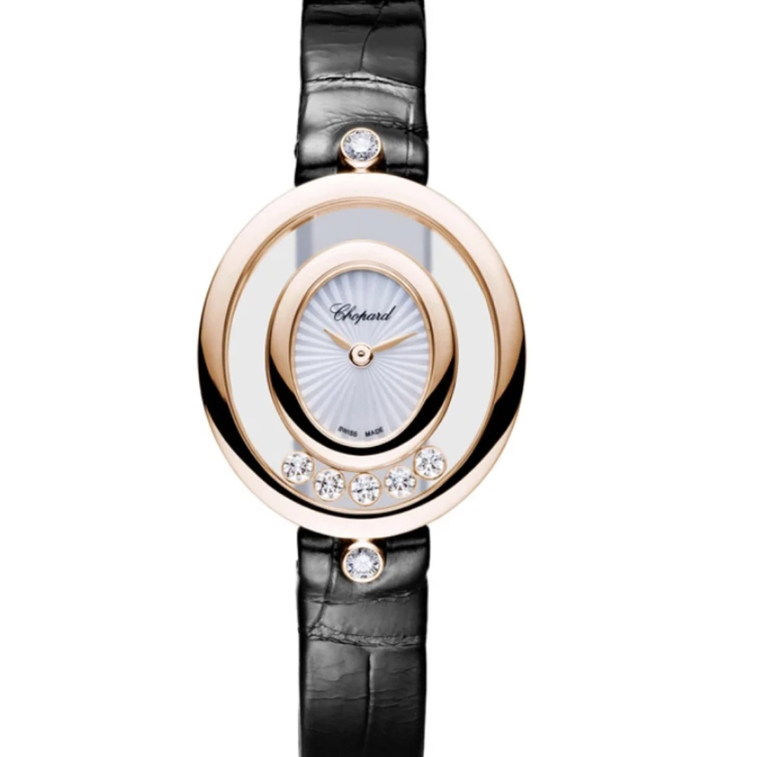 99新 Chopard/萧邦 萧邦204305-5301 快乐钻22年全套玫瑰金 石英