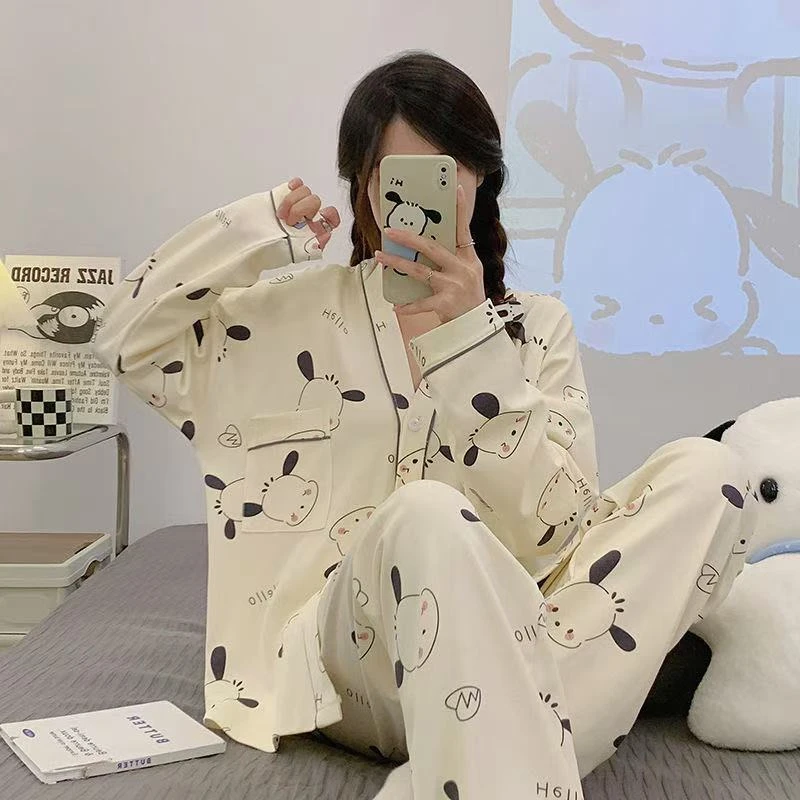 长袖女睡衣家居服套装卡通甜美宽松家居服秋冬大码学生夏季