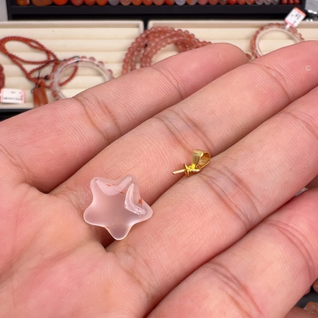 A***y未镶嵌川料南红玛瑙星星➕镶嵌银扣（不退换）