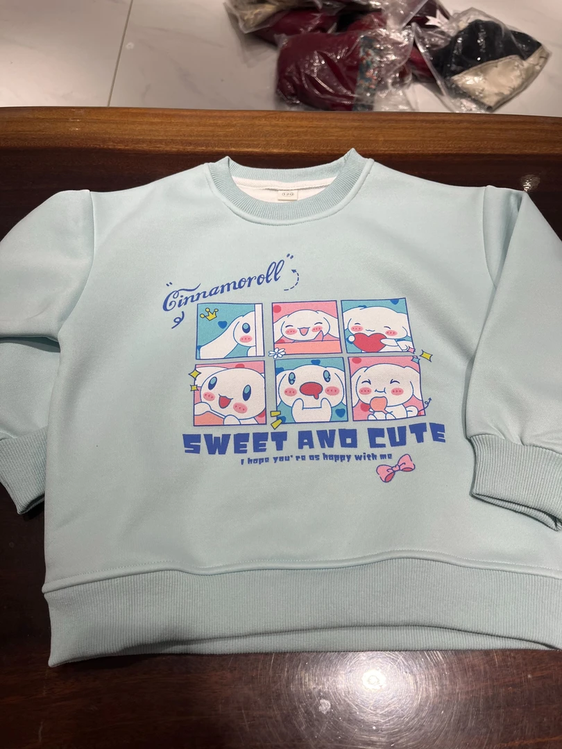 乖崽东冬季新款卡通加绒卫衣  卡通玉桂狗图案