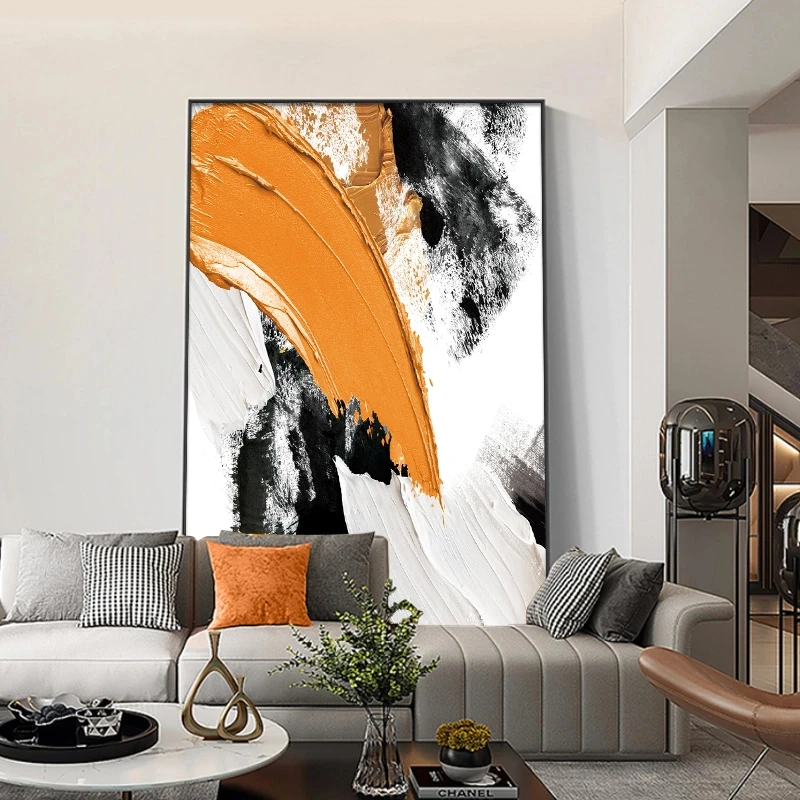 砂岩肌理手工油画高级感客厅艺术客厅书房沙发背景墙装饰画80120